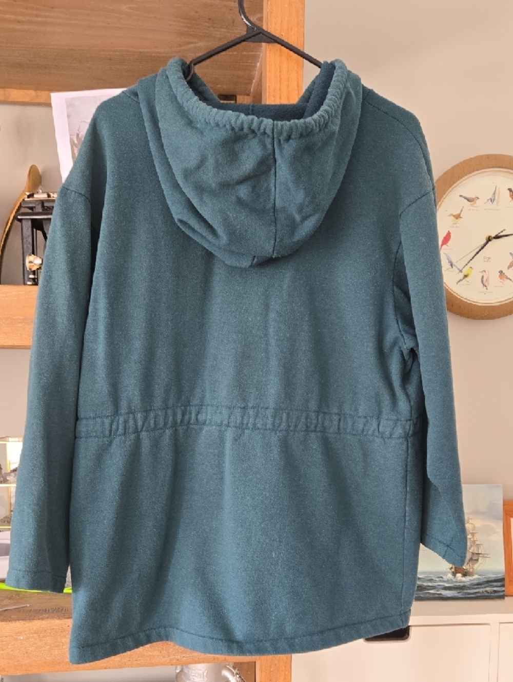 Great Vintage Item - Material Girl Teal Hooded Toggle Sweatshirt Made In Canada - Picture 5 of 5